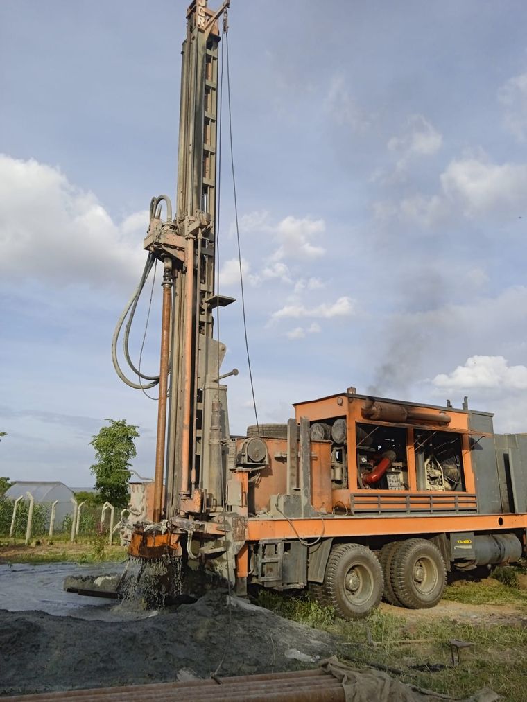 A drilling rig on site at Kenya Connect, Wamunyu