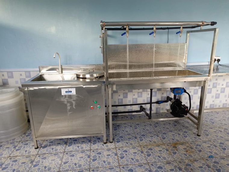 Stainless steel fabrication for a water vending unit