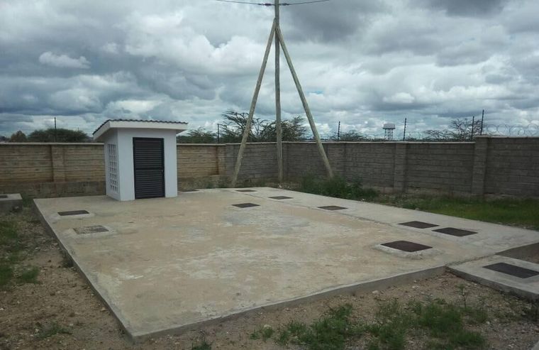 A wastewater treatment unit installed on site